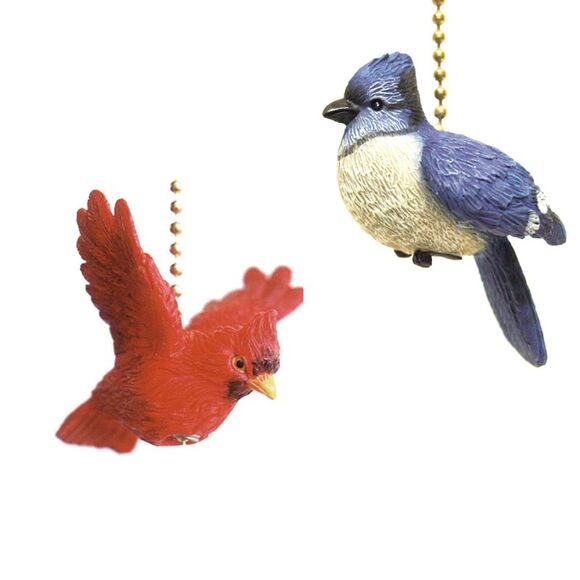 Clementine Designs Other - Red Cardinal and Blue Jay Backyard Birds Ceiling Fan or Light Pulls Set of 2
